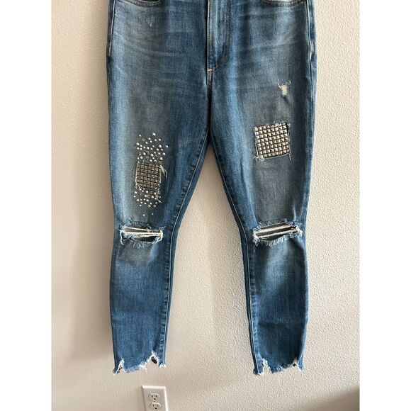 AO.LA by Alice + Olivia Good High Rise Ankle Skinny Jean in True Lies W24 - Picture 4 of 9